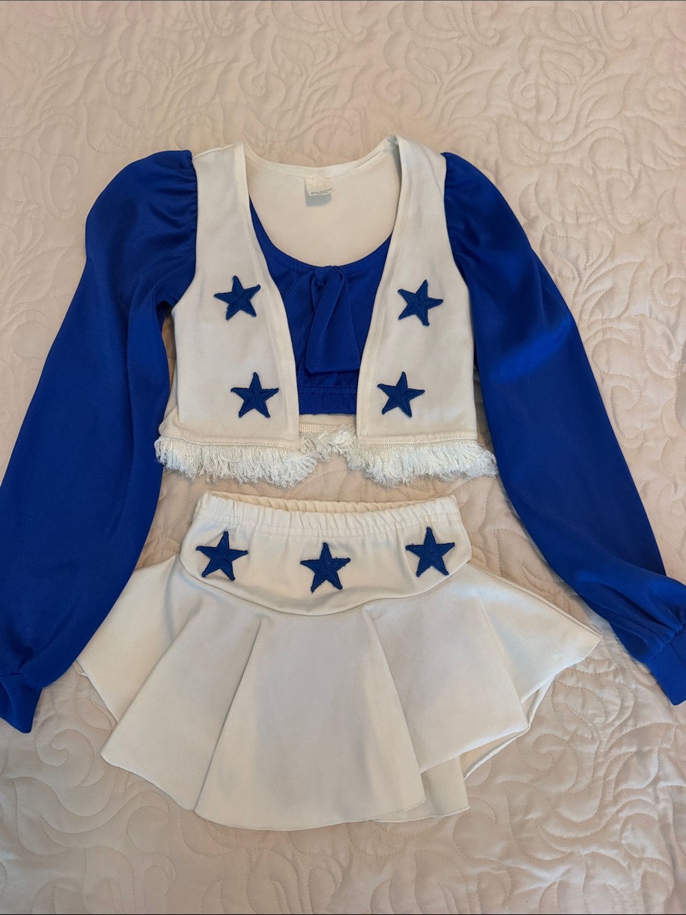 Kids Blue and White Star Cheer Costume - Brand Unspecified